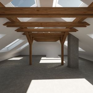 Konzept 0 - Öffnen durch 5-9 Dachflächenfenster im Dachgeschoss und Spitzboden