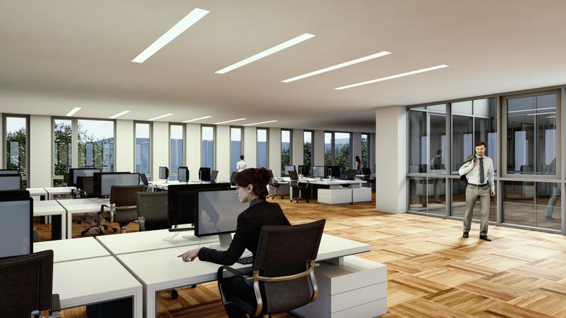 3d Innenraumvisualisierung Verwaltungsbau, Leverkusen