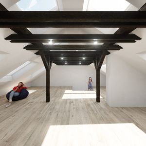 Konzept 03 - Öffnung Dachgeschoss - Badezimmer neben Treppe