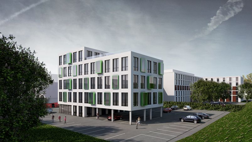 3d Visualisierung Büro - Parkplatz